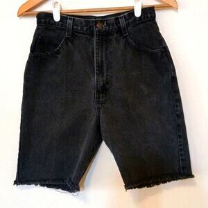 Vintage 90s Stuffed Shirt black cutoff jean shorts